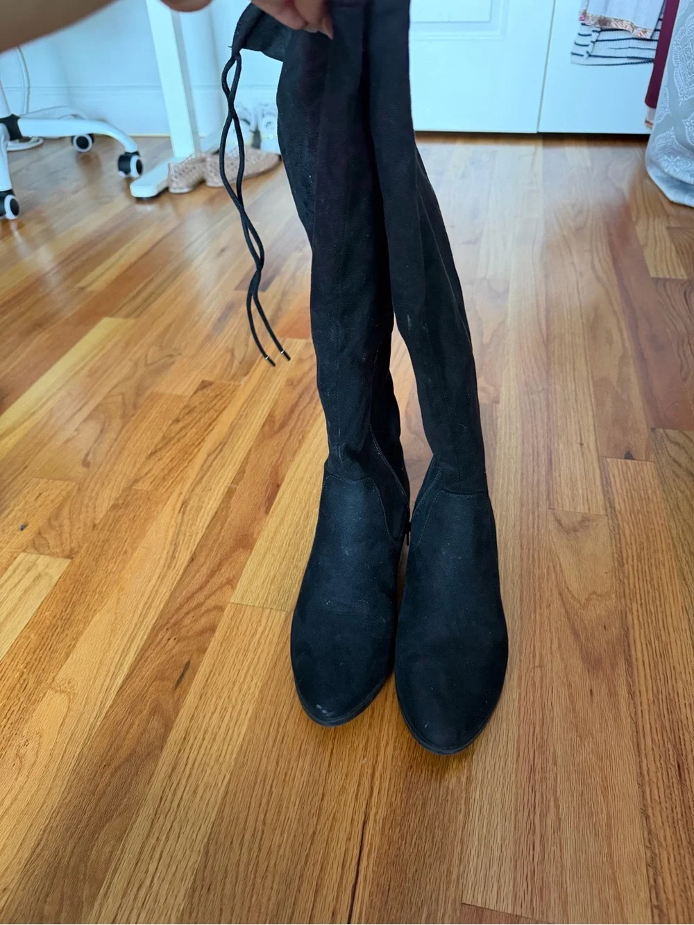 Aldo Black Suede Over the Knee Boots Size 8